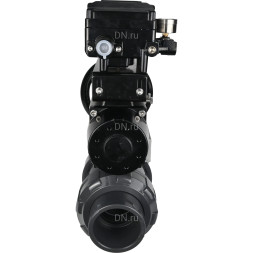 Кран шаровой BV4242E-FP-GRM-ISO Дн15 Ру10 полнопроходной, корпус - НПВХ, шар - НПВХ, уплотнение - EPDM, с пневмоприводом PA-DA-105-1 и пневмопозиционером YT-1000RSN без обратной связи