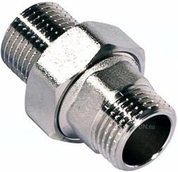 Соединение разъемное (американка) А-304-НР-НР-PTFE 1 1/2″ Ду40 Ру20 с уплотнением под гайкой по плоскости, корпус - нержавеющая сталь AISI 304, присоединение - наружная/наружная резьба, тип резьбы - BSPT