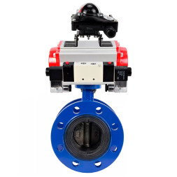 Затвор дисковый поворотный WBV1331E-2W-F-R Ду300 Ру16 фланцевый, корпус - чугун GGG40, диск - нержавеющая сталь 304, уплотнение - EPDM, с пневмоприводом PA-DA-210, пневмораспределителем 4M320-08 AC220V, БКВ APL-210N