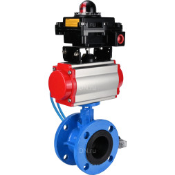 Затвор дисковый поворотный WBV1313E-2W-F-H Ду50 Ру16 фланцевый, корпус - чугун GGG40, диск - чугун GGG40, уплотнение - EPDM, с пневмоприводом PA-DA-105, пневмораспределителем 4V320-10 AC220V и БКВ APL-410N EX