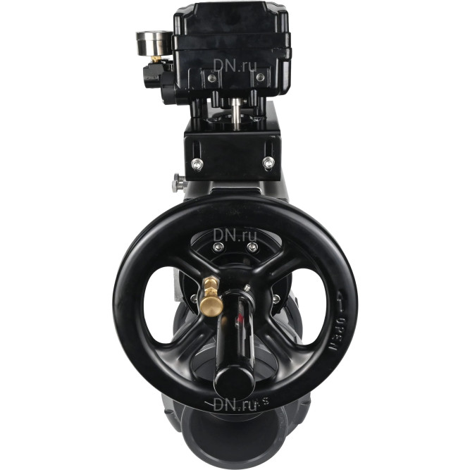 Кран шаровой BV4242E-FP-GRM-ISO Дн20 Ру10 полнопроходной, корпус - НПВХ, шар - НПВХ, уплотнение - EPDM, с пневмоприводом PA-DA-105-1 и пневмопозиционером YT-1000RSN без обратной связи в Сургуте