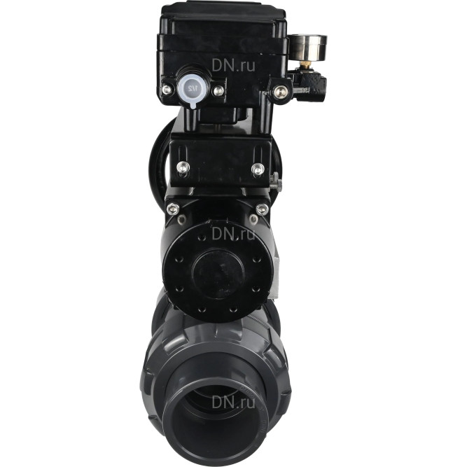 Кран шаровой BV4242E-FP-GRM-ISO Дн20 Ру10 полнопроходной, корпус - НПВХ, шар - НПВХ, уплотнение - EPDM, с пневмоприводом PA-DA-105-1 и пневмопозиционером YT-1000RSN без обратной связи в Сургуте