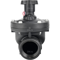 Клапан электромагнитный VS1141-NT-NC-24VDC 1″ Ду25 Ру10 соленоидный двухходовой пилотного действия, корпус - пластик PA66, уплотнение - NBR, внутренняя резьба, нормально закрытый (НЗ), катушка 24В DC