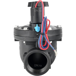 Клапан электромагнитный VS1141-NT-NC-24VDC 1″ Ду25 Ру10 соленоидный двухходовой пилотного действия, корпус - пластик PA66, уплотнение - NBR, внутренняя резьба, нормально закрытый (НЗ), катушка 24В DC