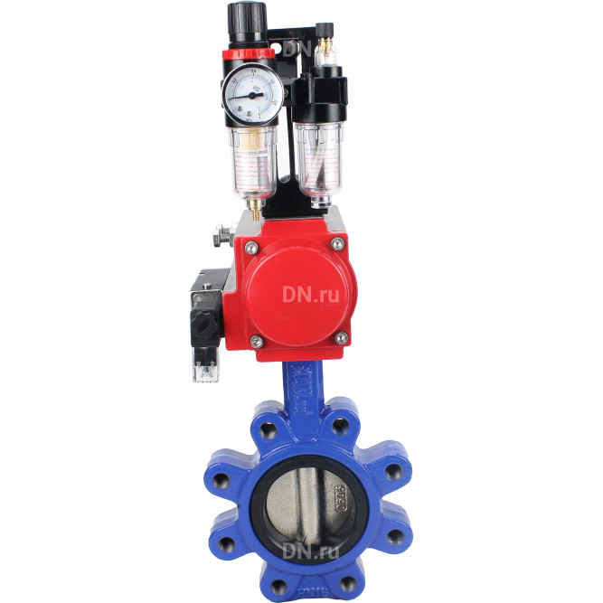 Затвор дисковый поворотный WBV1616E-2W-Fb-H Ду150 Ру16 LUG корпус - чугун QT450, диск - чугун QT450, уплотнение - EPDM, с пневмоприводом PA-SA-160, пневмораспределителем 4M310-08 AC220V и БПВ AFC2000 в Сургуте