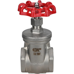 Задвижка клиновая GVWR3131M-2W-T-S Ду20 Ру16 резьбовая, шпиндель - выдвижной, корпус - нержавеющая сталь SS304, клин - нержавеющая сталь SS304, уплотнение - металл, управление - штурвал