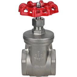 Задвижка клиновая GVWR3131M-2W-T-S Ду20 Ру16 резьбовая, шпиндель - выдвижной, корпус - нержавеющая сталь SS304, клин - нержавеющая сталь SS304, уплотнение - металл, управление - штурвал
