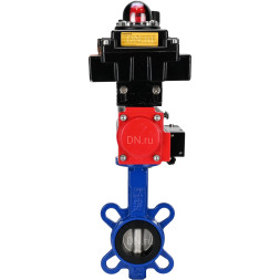Затвор дисковый поворотный WBV1432N-2W-Fb-H Ду250 Ру16, корпус - чугун GGG50, диск - нержавеющая сталь 316L, уплотнение - NBR, с пневмоприводом PA-DA-140, пневмораспределителем 4M310-08 AC220V, БКВ APL-410N EX и БПВ AFC2000