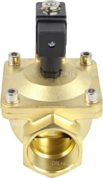 Клапан электромагнитный VS400-VT-NC-24VDC 1 1/2″ Ду40 Ру16, соленоидный двухходовой, корпус - латунь, уплотнение - Viton, резьбовой, нормально-закрытый, пилотный, катушка - 24В