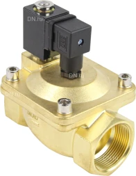 Клапан электромагнитный VS400-VT-NC-24VDC 1 1/2″ Ду40 Ру16, соленоидный двухходовой, корпус - латунь, уплотнение - Viton, резьбовой, нормально-закрытый, пилотный, катушка - 24В