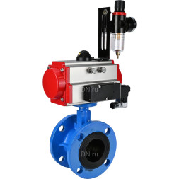 Затвор дисковый поворотный WBV1313E-2W-F-H Ду65 Ру16 фланцевый, корпус - чугун GGG40, диск - чугун GGG40, уплотнение - EPDM, с пневмоприводом PA-DA-105, пневмораспределителем 4M310-08 AC220V и БПВ AFC2000
