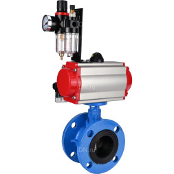 Затвор дисковый поворотный WBV1313E-2W-F-H Ду65 Ру16 фланцевый, корпус - чугун GGG40, диск - чугун GGG40, уплотнение - EPDM, с пневмоприводом PA-DA-105, пневмораспределителем 4M310-08 AC220V и БПВ AFC2000