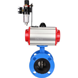 Затвор дисковый поворотный WBV1313E-2W-F-H Ду65 Ру16 фланцевый, корпус - чугун GGG40, диск - чугун GGG40, уплотнение - EPDM, с пневмоприводом PA-DA-105, пневмораспределителем 4M310-08 AC220V и БПВ AFC2000