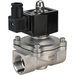 Клапан электромагнитный VS331-VT-NO-24VAC 1/2″ Ду15 Ру10 прямого действия двухходовой, корпус - сталь нержавеющая 304, присоединение - внутренняя резьба, уплотнение - VITON, нормально-открытый, катушка - 24 В AC