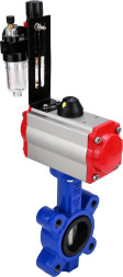 Затвор дисковый поворотный WBV1631E-2W-Fb-H Ду80 Ру16 LUG корпус - чугун QT450, диск - нержавеющая сталь 304, уплотнение - EPDM, с пневмоприводом PA-SA-105, пневмораспределителем 4M310-08 DC24V и БПВ AFC2000