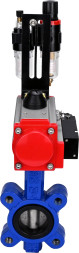 Затвор дисковый поворотный WBV1631E-2W-Fb-H Ду80 Ру16 LUG корпус - чугун QT450, диск - нержавеющая сталь 304, уплотнение - EPDM, с пневмоприводом PA-SA-105, пневмораспределителем 4M310-08 DC24V и БПВ AFC2000