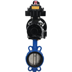 Затвор дисковый поворотный WBV1413E-2W-Fb-H Ду150 Ру16, корпус - чугун GGG50, диск - чугун GGG40, уплотнение - EPDM, с пневмоприводом PA-DA-105-1 двойного действия, пневмораспределителем 4M310-08 DC24V, БКВ APL-410N EX, БПВ AFC2000