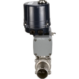Кран шаровой BV3131P(3pc)-FP-W-ISO-H LONG Ду125 Ру16 полнопроходной, под приварку, корпус - нержавеющая сталь SS304, уплотнение - PTFE, с электроприводом четвертьоборотным QTSA-N-030EM-O0-220VAC с пружинным возвратом