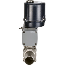 Кран шаровой BV3131P(3pc)-FP-W-ISO-H LONG Ду125 Ру16 полнопроходной, под приварку, корпус - нержавеющая сталь SS304, уплотнение - PTFE, с электроприводом четвертьоборотным QTSA-N-030EM-O0-220VAC с пружинным возвратом