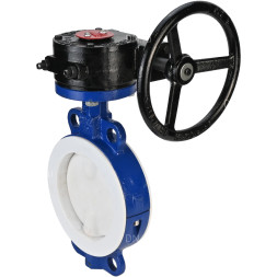 Затвор дисковый поворотный WBV3434Pf-2W-Fb-R Ду300 Ру16 корпус - углеродистая сталь WCB, диск - углеродистая сталь WCB, футерованный PTFE, уплотнение - PTFE, межфланцевый, с редуктором