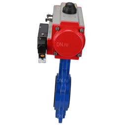 Затвор дисковый поворотный WBV1413E-2W-Fb-H Ду40 Ру16, корпус - чугун GGG50, диск - чугун GGG40, уплотнение - EPDM, 9х9, F05, с пневмоприводом PA-SA-083 и пневмораспределителем 4M310-08 AC220V