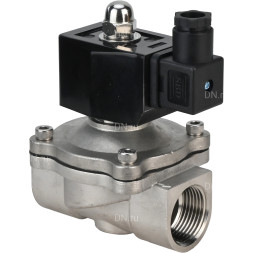 Клапан электромагнитный VS331-VT-NO-24VDC 1/2″ Ду15 Ру10, соленоидный двухходовой, корпус - нержавеющая сталь 304, уплотнение - Viton, резьбовой, нормально-открытый, прямого действия, катушка - 24В