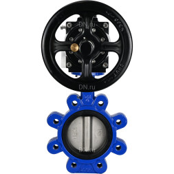 Затвор дисковый поворотный WBV1631E-2W-Fb-H Ду125 Ру16 LUG корпус - чугун QT450, диск - нержавеющая сталь 304, уплотнение - EPDM, с пневмоприводом PA-DA-105-1