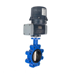 Затвор дисковый поворотный WBV1616E-2W-Fb-H Ду150 Ру16 LUG межфланцевый, корпус - чугун QT450, диск - чугун QT450, уплотнение - EPDM, с электроприводом четвертьоборотным QTSA-N-020EM-O0-220VAC с пружинным возвратом