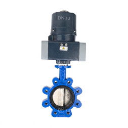 Затвор дисковый поворотный WBV1616E-2W-Fb-H Ду150 Ру16 LUG межфланцевый, корпус - чугун QT450, диск - чугун QT450, уплотнение - EPDM, с электроприводом четвертьоборотным QTSA-N-020EM-O0-220VAC с пружинным возвратом