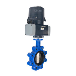 Затвор дисковый поворотный WBV1616E-2W-Fb-H Ду150 Ру16 LUG межфланцевый, корпус - чугун QT450, диск - чугун QT450, уплотнение - EPDM, с электроприводом четвертьоборотным QTSA-N-020EM-O0-220VAC с пружинным возвратом
