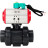 Кран шаровой BV4242E-FP-GRM-ISO Дн100 Ру10 полнопроходной, корпус - НПВХ, шар - НПВХ, уплотнение - EPDM, с пневмоприводом PA-SA-083 и магнитным переключателем ALS200D в Сургуте