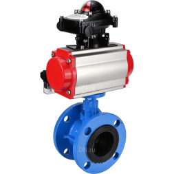 Затвор дисковый поворотный WBV1313E-2W-F-H Ду125 Ру16 фланцевый, корпус - чугун GGG40, диск - чугун GGG40, уплотнение - EPDM, с пневмоприводом PA-DA-130, пневмораспределителем 4M310-08 AC220V и БКВ APL-210N