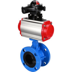 Затвор дисковый поворотный WBV1313E-2W-F-H Ду125 Ру16 фланцевый, корпус - чугун GGG40, диск - чугун GGG40, уплотнение - EPDM, с пневмоприводом PA-DA-130, пневмораспределителем 4M310-08 AC220V и БКВ APL-210N