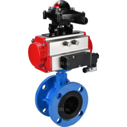 Затвор дисковый поворотный WBV1313E-2W-F-H Ду125 Ру16 фланцевый, корпус - чугун GGG40, диск - чугун GGG40, уплотнение - EPDM, с пневмоприводом PA-DA-130, пневмораспределителем 4M310-08 AC220V и БКВ APL-210N