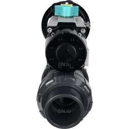 Кран шаровой BV4242E-FP-GRM-ISO Дн15 Ру10 полнопроходной, корпус - НПВХ, шар - НПВХ, уплотнение - EPDM, с пневмоприводом PA-DA-105-1 и магнитным переключателем ALS200D