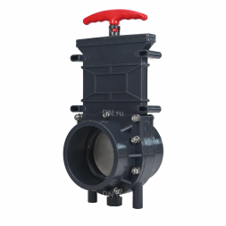 Задвижка шиберная GVKR4344TPV-2W-G-Hт Ду50 Ру1.6 клеевая, с выдвижным штоком, материал корпуса - ПВХ (PVC), шибер - пластик ABS, уплотнение - TPV (ТПВ), с ручкой