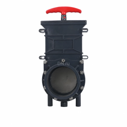 Задвижка шиберная GVKR4344TPV-2W-G-Hт Ду50 Ру1.6 клеевая, с выдвижным штоком, материал корпуса - ПВХ (PVC), шибер - пластик ABS, уплотнение - TPV (ТПВ), с ручкой