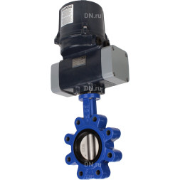 Затвор дисковый поворотный WBV1631E-2W-Fb-H Ду150 Ру16 LUG межфланцевый, корпус - чугун QT450, диск - нержавеющая сталь AISI 304, уплотнение - EPDM, с электроприводом четвертьоборотным QTSA-N-020EM-O0-220VAC с пружинным возвратом