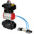 Кран шаровой BV4242E-FP-GRM-ISO Дн20 Ру10 полнопроходной, корпус - НПВХ, шар - НПВХ, уплотнение - EPDM, с пневмоприводом PA-DA-052, пневмораспределителем 4V320-10 AC220V и БКВ APL-410N EX в Сургуте