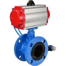 Затвор дисковый поворотный WBV1313E-2W-F-H Ду65 Ру16 фланцевый, корпус - чугун GGG40, диск - чугун GGG40, уплотнение - EPDM, с пневмоприводом PA-DA-105 и пневмораспределителем 4V320-08 AC220V