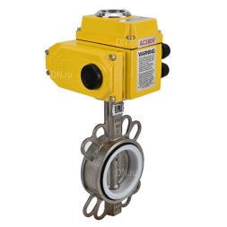 Затвор дисковый поворотный WBV3131P-2W-Fb-H Ду125 Ру16, корпус - нержавеющая сталь 304, диск - нержавеющая сталь 304, уплотнение - PTFE, с электроприводом QT-N-015EM-B1-220VAC-У1 (0-10В) HARK