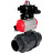 Кран шаровой BV4242E-FP-GRM-ISO Дн25 Ру10 полнопроходной, корпус - НПВХ, шар - НПВХ, уплотнение - EPDM, с пневмоприводом PA-SA-052, пневмораспределителем 4M310-08 AC220V и БКВ APL-410N EX в Сургуте