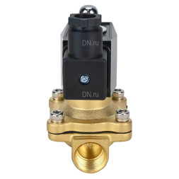 Клапан электромагнитный VS300-ET-NO-220VAC 1/4″ Ду8 Ру10, соленоидный двухходовой, корпус - латунь, уплотнение - EPDM, резьбовой, нормально-открытый, прямого действия, катушка - 220В