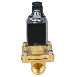 Клапан электромагнитный VS300-ET-NO-220VAC 1/4″ Ду8 Ру10, соленоидный двухходовой, корпус - латунь, уплотнение - EPDM, резьбовой, нормально-открытый, прямого действия, катушка - 220В