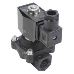 Клапан электромагнитный VS541-NT-NC-24VDC 1/2″ Ду15 Ру6, соленоидный двухходовой, резьбовой, корпус - полиамид PA66, уплотнение - NBR, нормально-закрытый, прямого действия, катушка - 24В DC