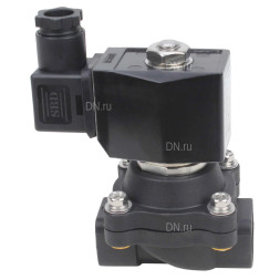 Клапан электромагнитный VS541-NT-NC-24VDC 1/2″ Ду15 Ру6, соленоидный двухходовой, резьбовой, корпус - полиамид PA66, уплотнение - NBR, нормально-закрытый, прямого действия, катушка - 24В DC