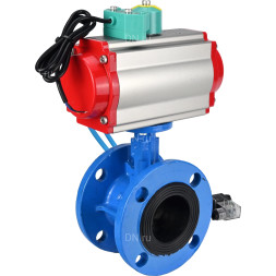 Затвор дисковый поворотный WBV1313E-2W-F-H Ду65 Ру16 фланцевый, корпус - чугун GGG40, диск - чугун GGG40, уплотнение - EPDM, с пневмоприводом PA-DA-105, пневмораспределителем 4V320-08 AC220V и магнитным переключателем ALS200D